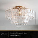 Axyaa Smoke Gray Glass Chandeliers: Classic Round Gold Lustres for Home Ceiling Lighting