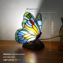 Axyaa Tiffany Butterfly Table Lamp Retro Luxe Stained Glass Desk Lamp