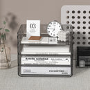 Axyaa 4-Tier Paper Tray Desk Organizer with Pen Holder, Stackable File Organizer