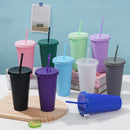 Axyaa 710ml Macaron Plastic Straw Cup - Large Capacity, Reusable, Ideal for Parties & Coffee