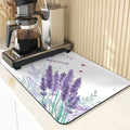 Axyaa Lavender Print Kitchen Drying Mat | Absorbent Mat for Home Décor