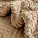Axyaa Jacquard Queen Size Coral Fleece Blanket - Soft Plush Geometric Sofa Throw