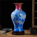 Axyaa Crystal Glazed Ceramic Vase for Home Decor - Living Room, Study, or Entryway