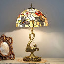 Axyaa Modern Brass Table Lamp LED Tiffany Shell Decor Retro Copper Desk Light