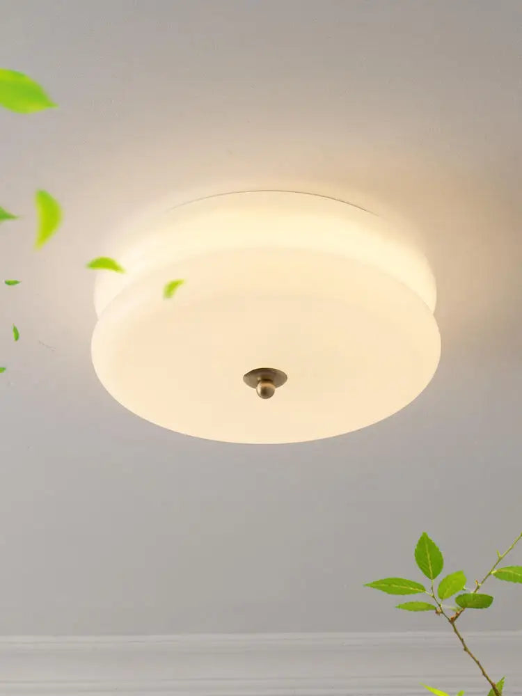 Axyaa White Yellow Glass LED Ceiling Chandelier Modern Vintage Retro Pendant Lights