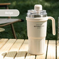 Axyaa 600ml Stainless Steel Vacuum Flask Double Wall Insulated Travel Mug Straw Cup