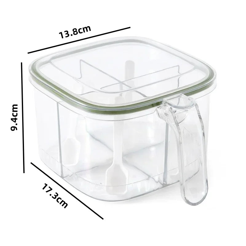 Axyaa Seasoning Box Set with Transparent Lid - Kitchen Storage Container