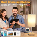 Axyaa Touch Table Lamp with USB Ports, Rechargeable Bedside Light for Home Office