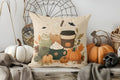 Axyaa Cute Ghost & Bat Halloween Pillow Cover