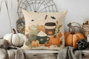 Axyaa Cute Ghost & Bat Halloween Pillow Cover