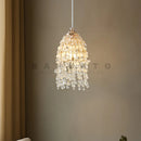 Axyaa Crystal Chandelier: Water Droplet Design Hanging Light, French Vintage Elegant Handcrafted Lighting for Dining Room & Bedroom