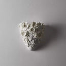 Axyaa French Retro Carved Flower Wall Lamp White Resin Living Room Bedside Designer