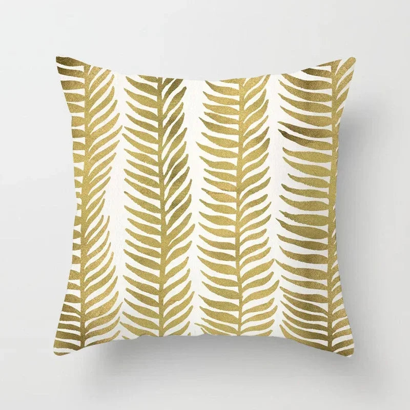 Axyaa Rose Gold Pink Palm Pillowcase 45x45cm Tropical Plants Cushion Cover