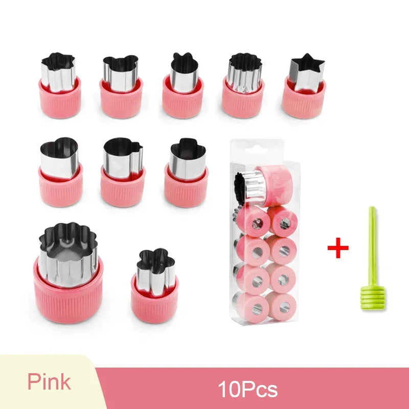 Axyaa Stainless Steel Fruit & Vegetable Cutter Set Heart/Flower Shape Mold
