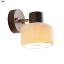 Axyaa Walnut Wood LED Wall Sconce Rotate Nordic Modern Ceramic Wall Lamp