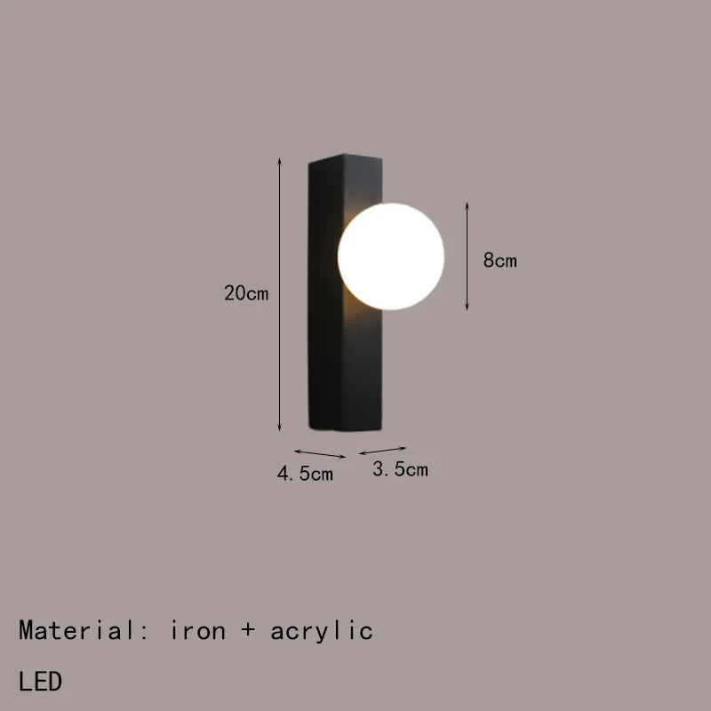 Axyaa White Glass Metal Wall Light for Bedroom, Stairs, Aisle, Restaurant, Sconce