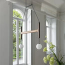 Axyaa Retro Nordic Walnut Pendent Lamp for Living Room and Bar Counter