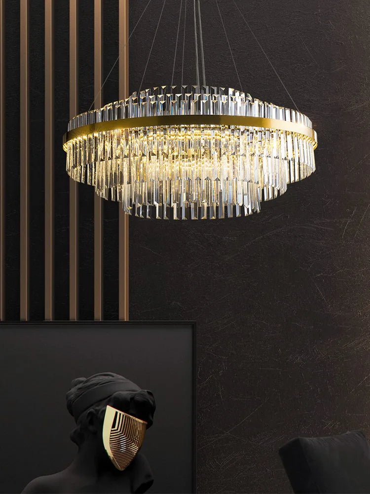 Axyaa Crystal Ceiling Chandelier for Luxe Living Spaces