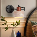 Axyaa LED Wall Sconce Black Iron Arm Yellow Travertine Stair Light for Kids Bedroom