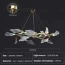 Axyaa Modern Leaf Pendant Chandelier - Luxury French Resin Ceiling Lamp