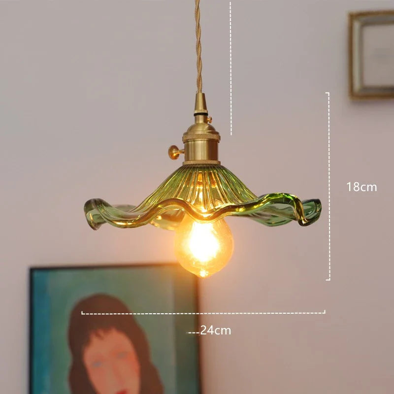 Nordic Green Glass LED Pendant Light by Axyaa - Modern Indoor Lighting