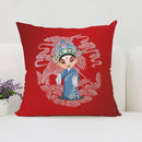 Axyaa Beijing Opera Face Changing Pillow Case 45x45cm for Sofa & Car Decoration
