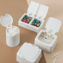 Axyaa Mini Storage Box with Lid for Cotton Swabs & Makeup - Dustproof Plastic Organizer