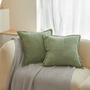 Axyaa Corduroy Splicing Cushion Cover 45X45CM - Soft Solid Throw Pillowcase