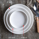 Axyaa Porcelain Steak Plate Round Snack Tray Dessert Dinner Plate