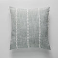Axyaa Striped Embroidered Cushion Cover Brown Grey Cotton Linen 45x45cm 60x60cm