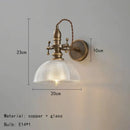 Axyaa Old Copper Retro Wall Light with Clear Glass Shade for Home and Hotel