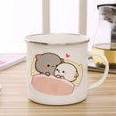 Axyaa Cute Animal Enamel Cup Breakfast Mug Set