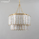 Axyaa French Shell Chandelier: Elegant 5-Lamp Gold Lighting for Living Room, Bedroom, Kitchen