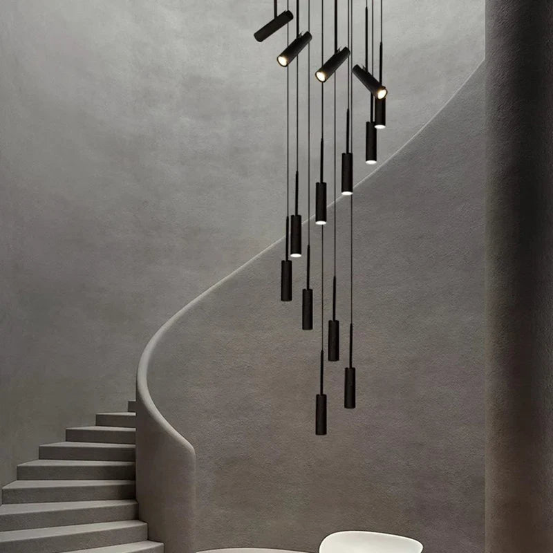 Axyaa Staircase Chandeliers Hanging Light Modern LED Pendant Lamps Indoor Living Room Lighting