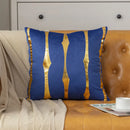 Axyaa Velvet Gold Geometric Pillowcase - 45X45 Decor Sofa Throw Pillow Cover