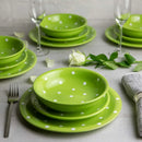 Axyaa Polka Dot Ceramic Dinnerware Set for 4 with Dinner & Side Plates