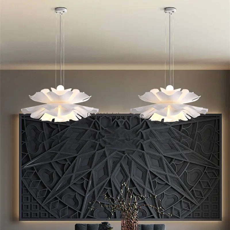 Axyaa Acrylic Flower Chandelier LED Pendant Light for Dining Room & Bedroom