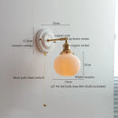 Axyaa Striped Ceramic LED Wall Sconce Nordic Modern Interior Wall Light