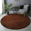 Axyaa Round Coral Velvet Carpet: Soft Living Room Rug for Kids Play & Coffee Table
