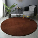 Axyaa Round Coral Velvet Carpet: Soft Living Room Rug for Kids Play & Coffee Table