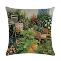 Axyaa Flower Pattern Cushion Cover Cotton Linen Throw Pillow Case for Home Sofa Decor