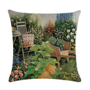 Axyaa Flower Pattern Cushion Cover Cotton Linen Throw Pillow Case for Home Sofa Decor