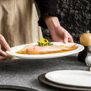 Axyaa Ceramic Oval Fish Plate for Home and Restaurant - Large Size