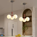 Axyaa Modern White Glass Chandelier LED Suspension Lamp