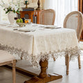 Axyaa White Lace Tablecloth - Elegant Dining & Wedding Table Cover