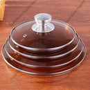 Axyaa Stainless Steel Rimmed Glass Pot Lid for Versatile Home Cooking Pan