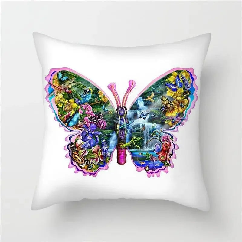 Axyaa Floral Butterfly Pillowcase for Home Decor and Events