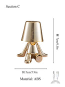 Axyaa Nordic Chrome LED Golden Man Table Lamp USB Bedroom Light