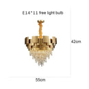 Axyaa Stainless Steel Crystal Chandelier for Elegant Living Spaces