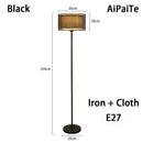 Axyaa Nordic Black/White Fabric Floor Lamp - Minimalist High Living Room Table Lamp
